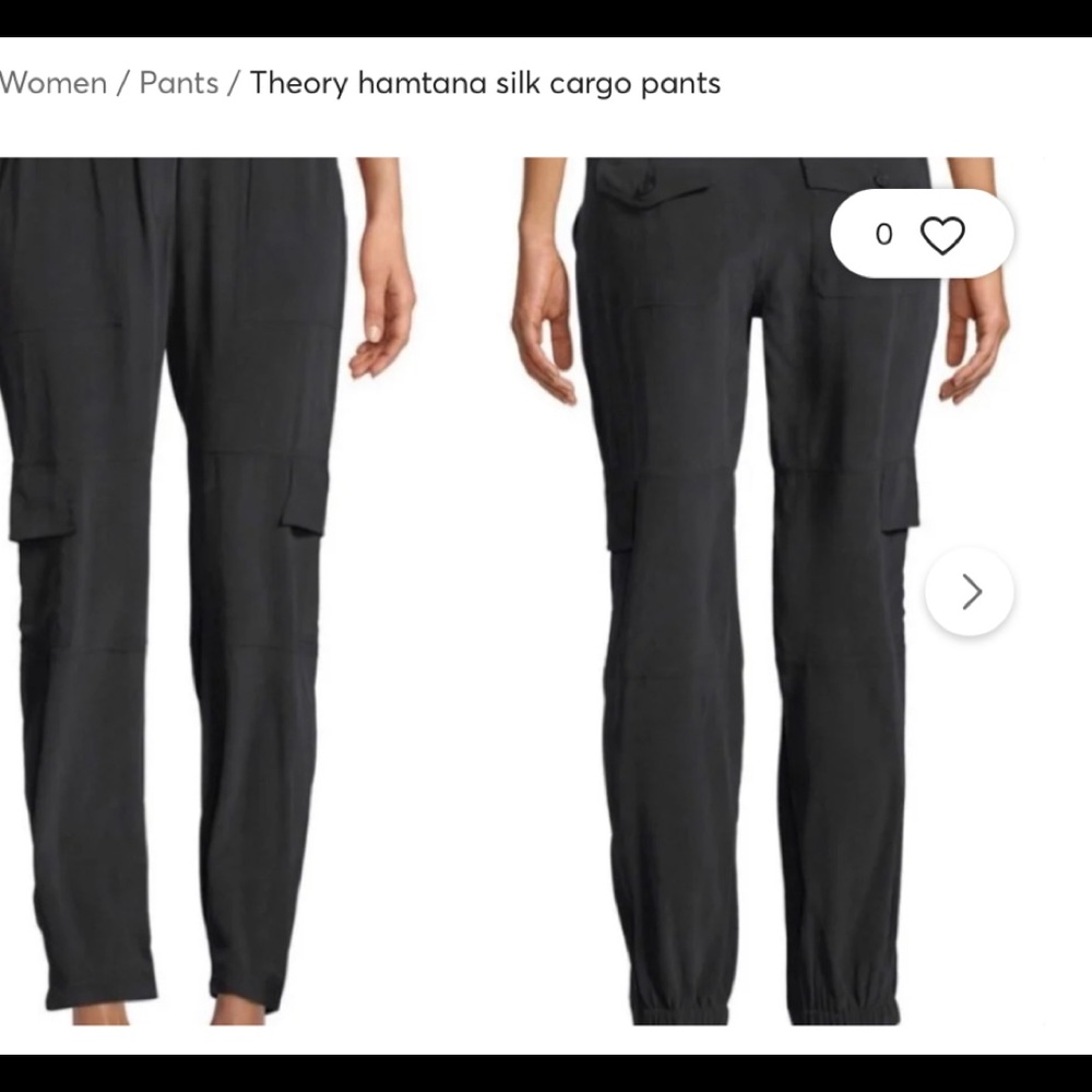 NOT FOR SALE Theory silk cargo jogger pants size p